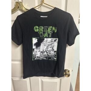 Green Day Saviors Tour T-Shirt Black Small 2024 36 Chest Stretch Official